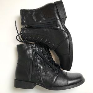Steve Madden Black Mini Lace Up Combat Boots